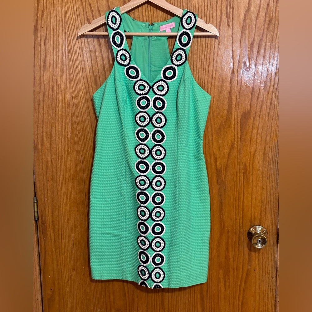 Lilly Pulitzer Green Dress with Black and White Accents